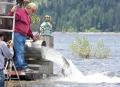 Mel Sampson releasing Sockeye into Lake Cle Elum (2009)