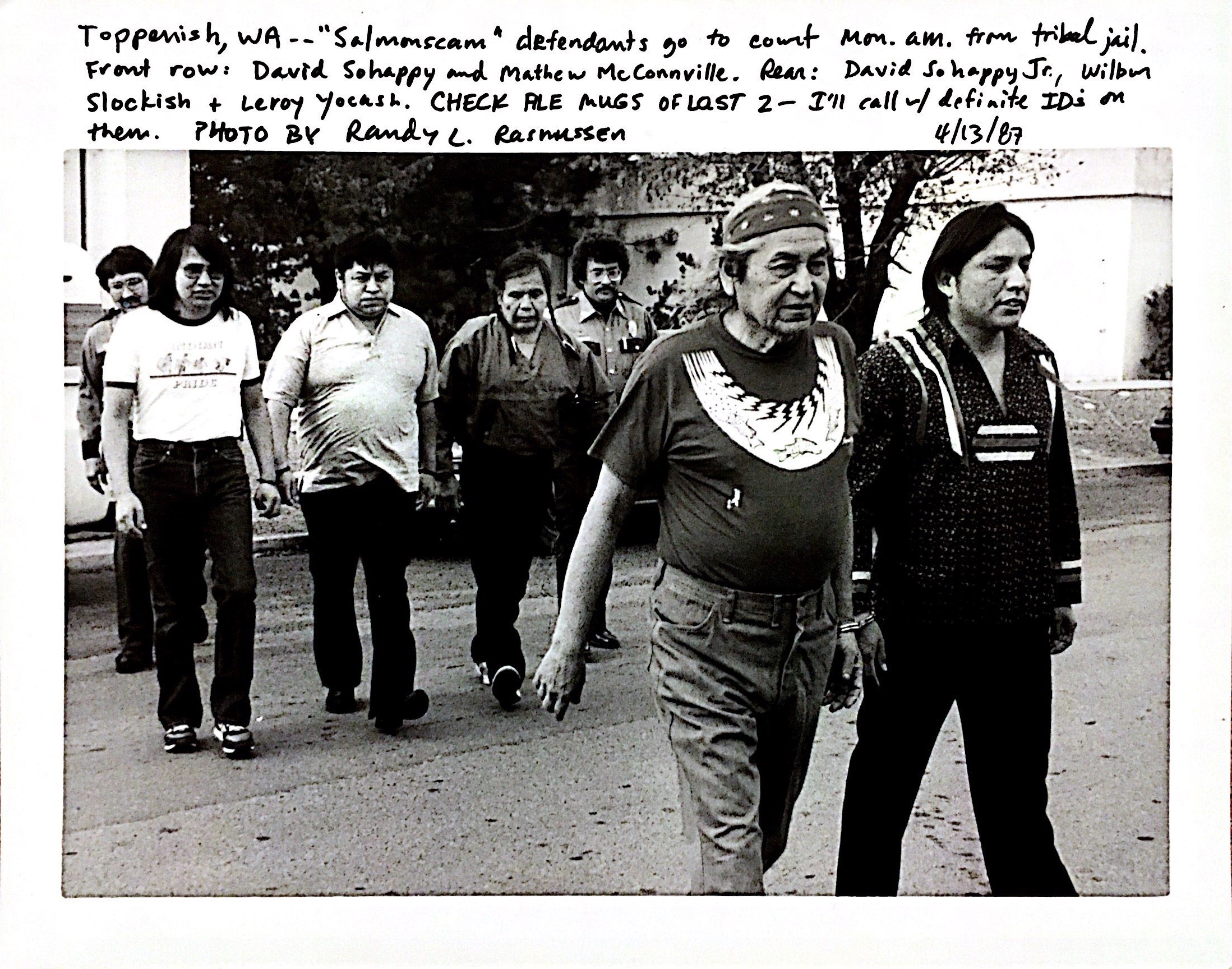 5 Fishers walk to Tradition on Trial at Yakama Nation Tribal Court 1987